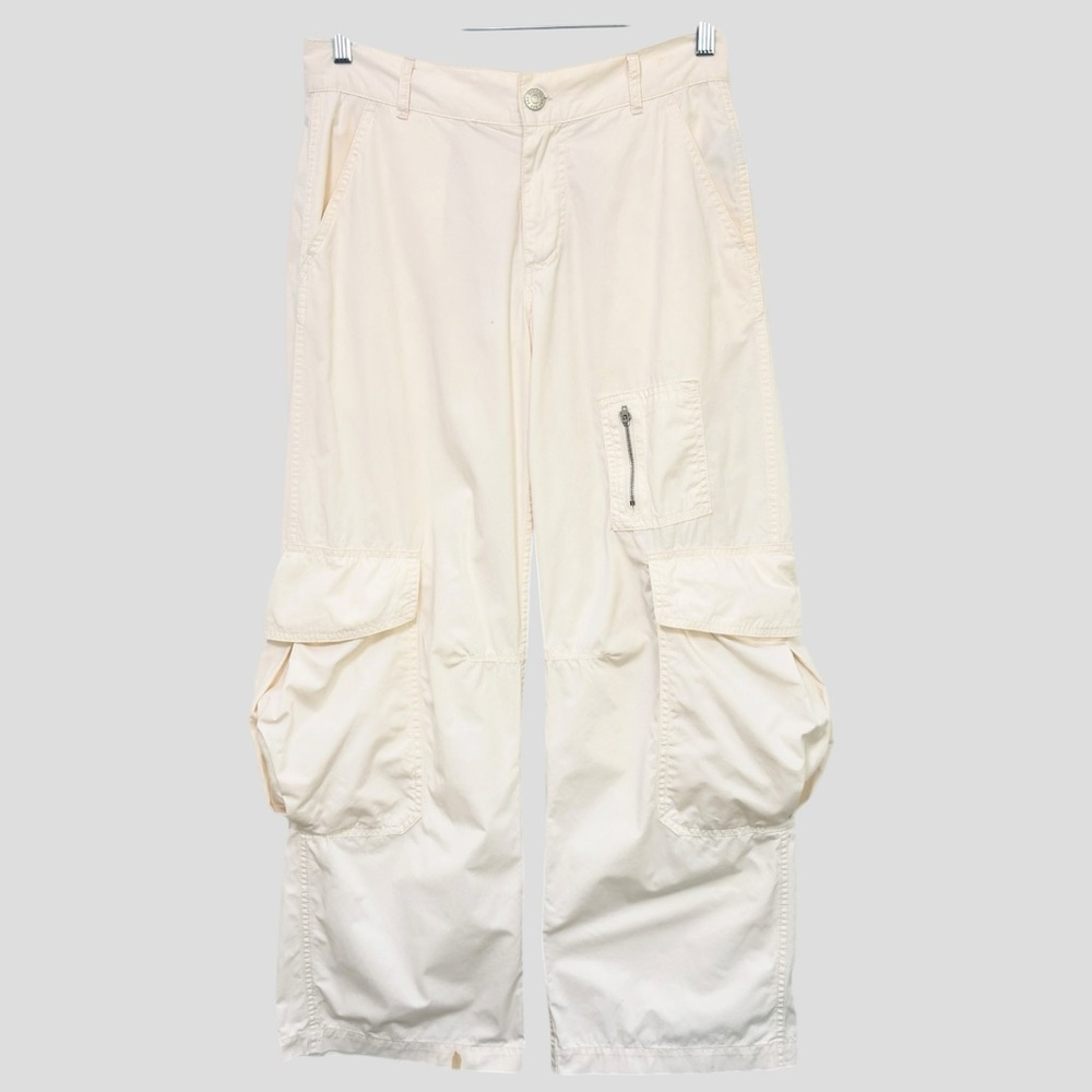 BDG Urban Outfitters Surplus Balloon Cargo Pants 4 Cream Poplin Wide Leg Utility